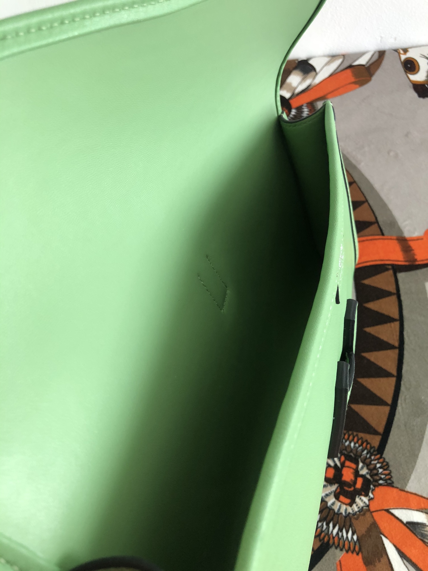 에르메스 지제 엘란29 아보카도그린 스위프트 송아지가죽 내부 양가죽